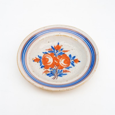 Ceramiczny talerz, ręcznie malowany, XIX wiek